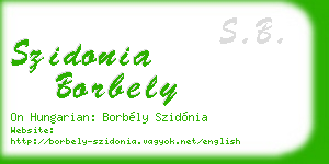 szidonia borbely business card
